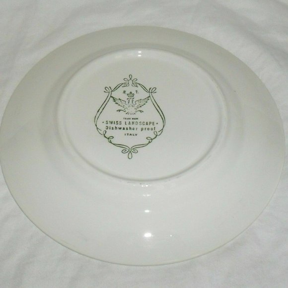 Swiss Landscape Brown Transferware Dinner Plate Italy Winter Scene Vintage Decor - Picture 3 of 5